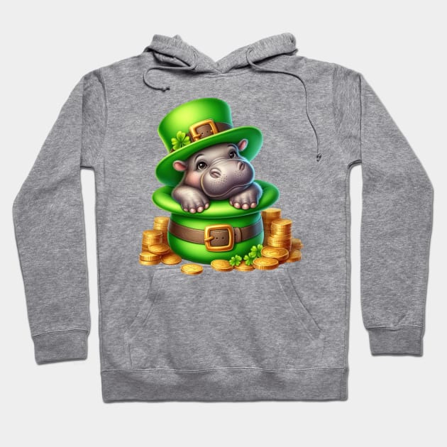 Hippo Hat for Patrick's Day Hoodie by Chromatic Fusion Studio